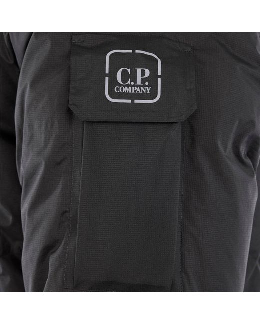 CP COMPANY METROPOLIS Black Pertex Hooded Medium Puffer Jacket for men