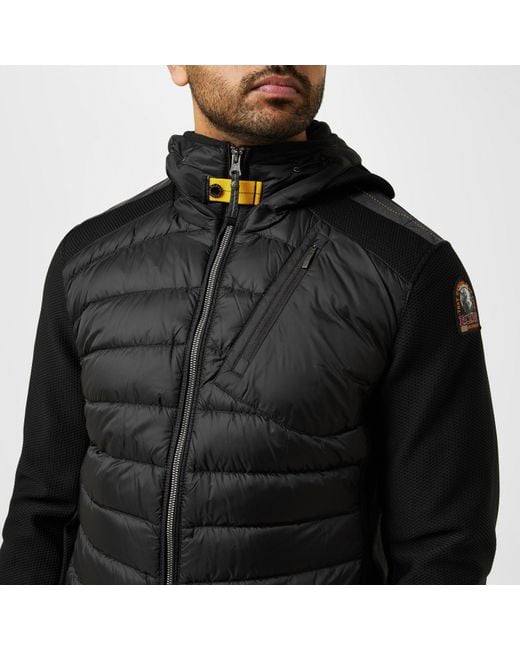 Parajumpers Black Nolan Water-Repellent Windproof Duck Down Short Hybrid Jacket for men