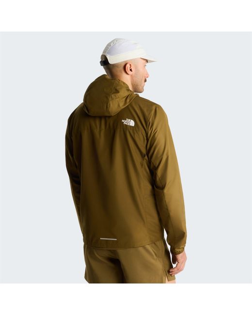 The North Face Green Windproof Packway Full-Zip Hooded Reflective Running Jacket for men