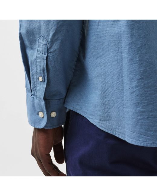 Threadbare Blue Beaconsfield Long-Sleeve Oxford Shirt for men