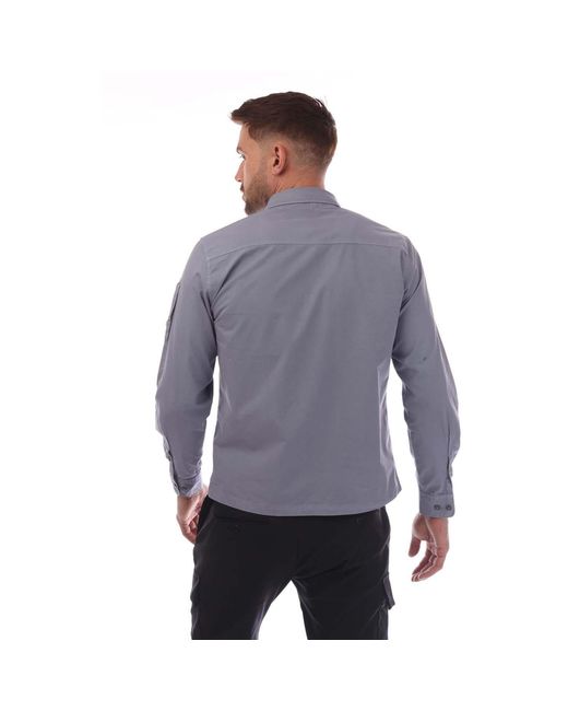 C P Company Gray Organic Gabardine Full-Zip Overshirt for men