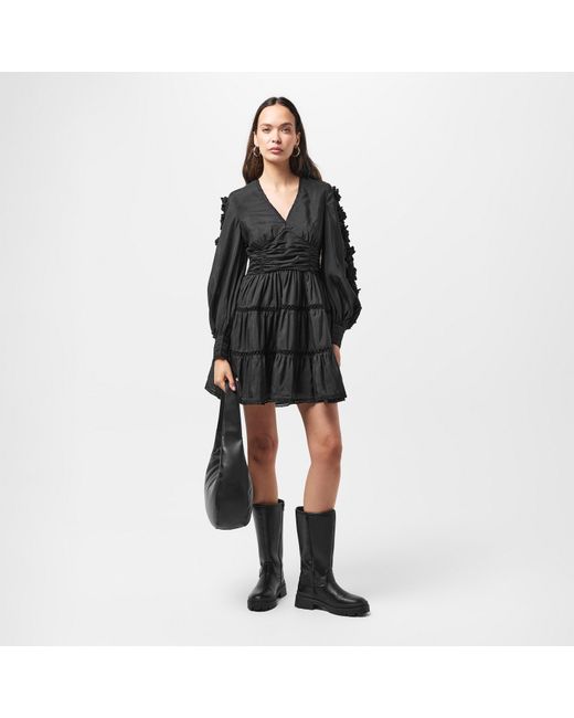 French Connection Black Aubrey Lace Mini Dress
