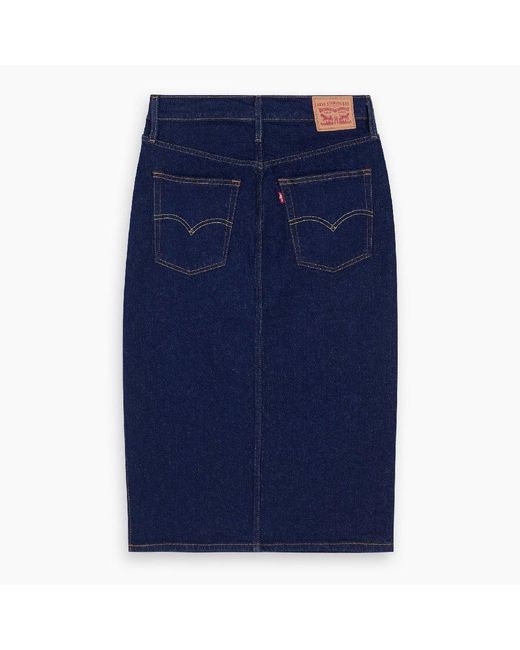 Levi's Blue Side Slit Denim Skirt