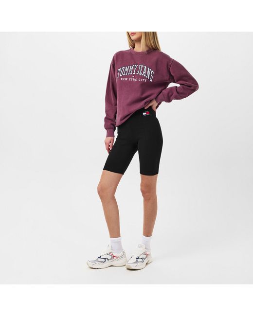 Tommy Hilfiger Black Ribbed Badge Cycling Shorts