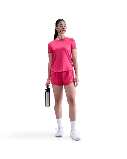 Nike Pink Dri-Fit One Standard Fit Short-Sleeve Top