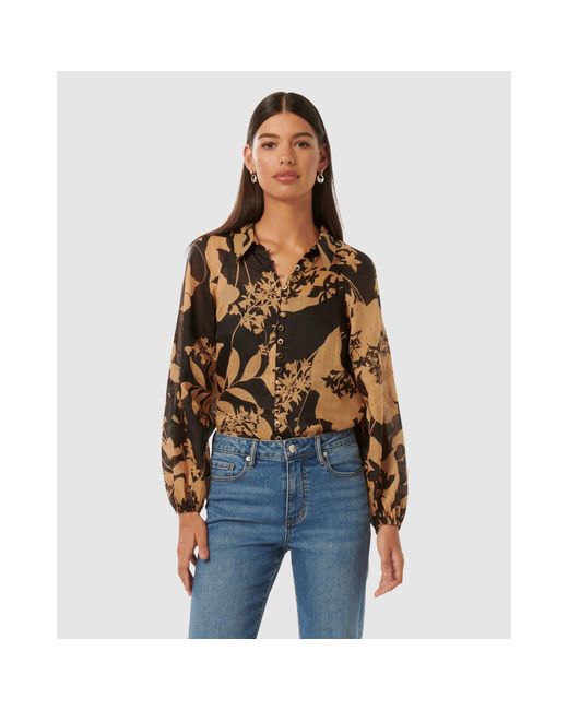 Forever New Brown Estelle Raglan Blouse
