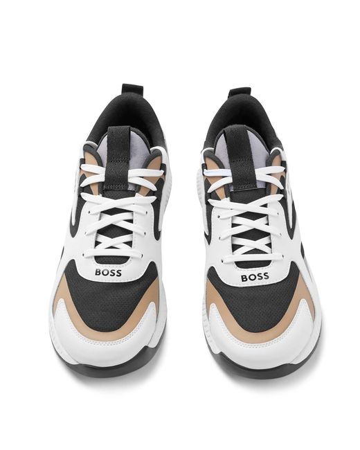 Boss White Titanium Running Trainers for men