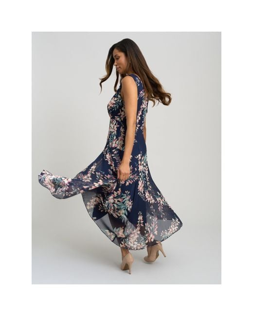 Gina Bacconi Blue India Chiffon Print Dress