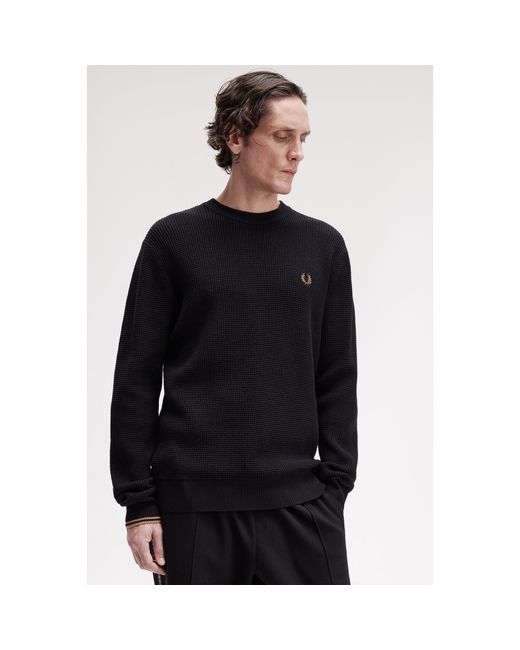 Fred Perry Blue Crew Neck Jumper for men