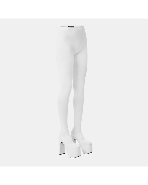 Balenciaga White Over The Knee Boots