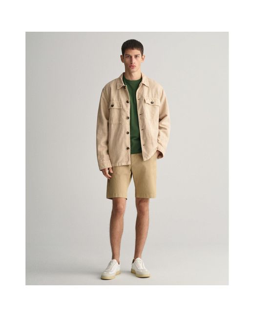 Gant Green Slim Fit Twill Shorts for men