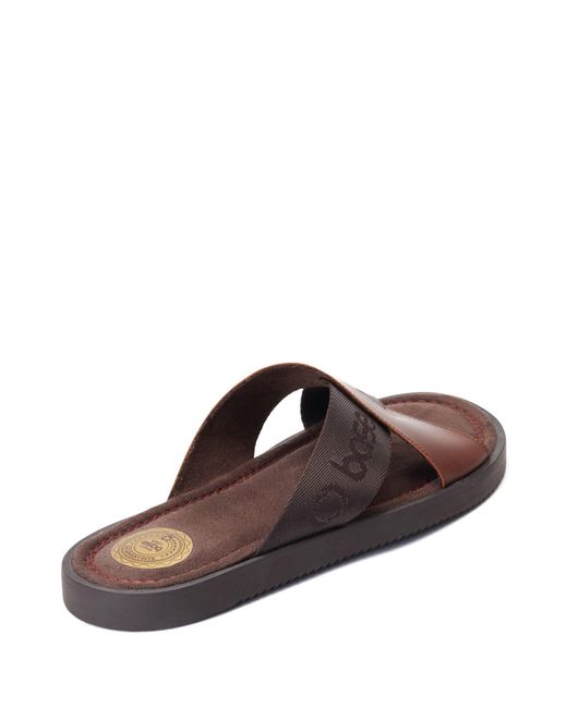 Base London Brown Webb Slider for men