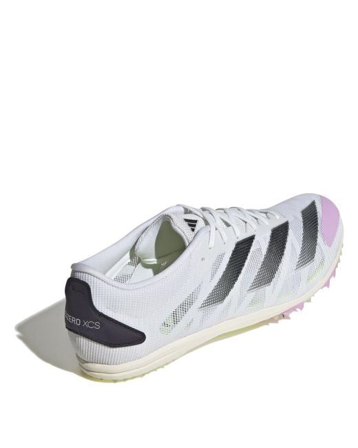 Adidas White Adizero Running Spikes for men