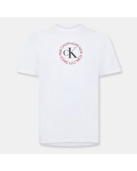 Calvin Klein White Circle Graph T-Shirt for men