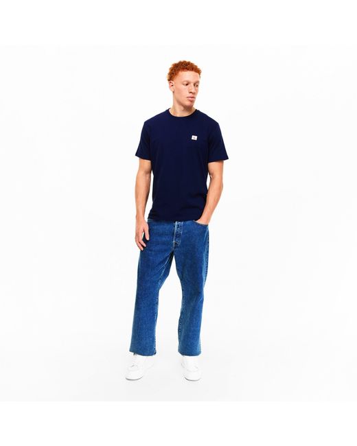 Calvin Klein Blue Ckj Woven Box Regular Fit T-Shirt for men