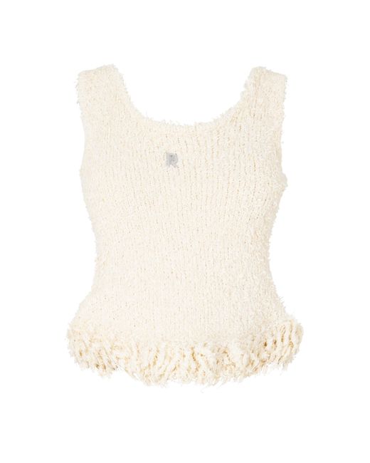 Rabanne Natural Fringe Knitted Top