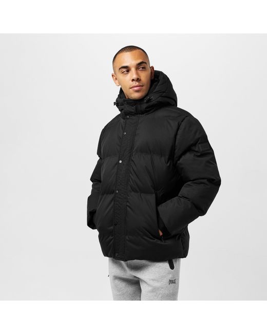 Everlast Black Water Resistant Windproof Hooded Short Puffer Jacket for men