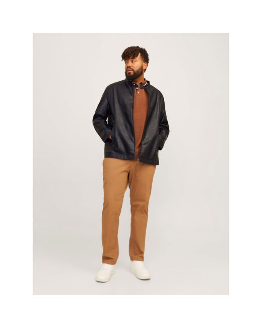 Jack & Jones Black Jack Dylan Pu Jacket Plus Size for men
