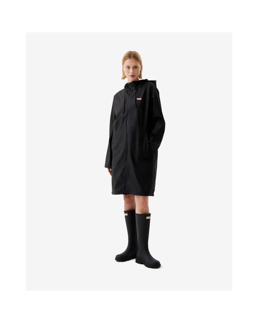 Hunter Black Andrea Waterproof Lightweight Rain Anorak