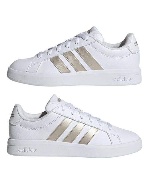 Adidas White Grand Court Base Trainers
