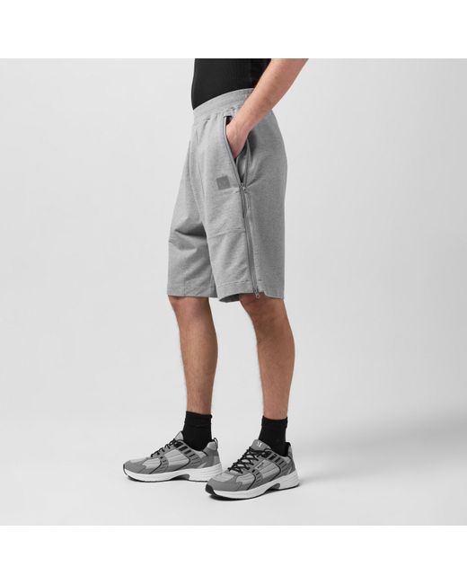 CP COMPANY METROPOLIS Gray Fleece Jogger Shorts for men