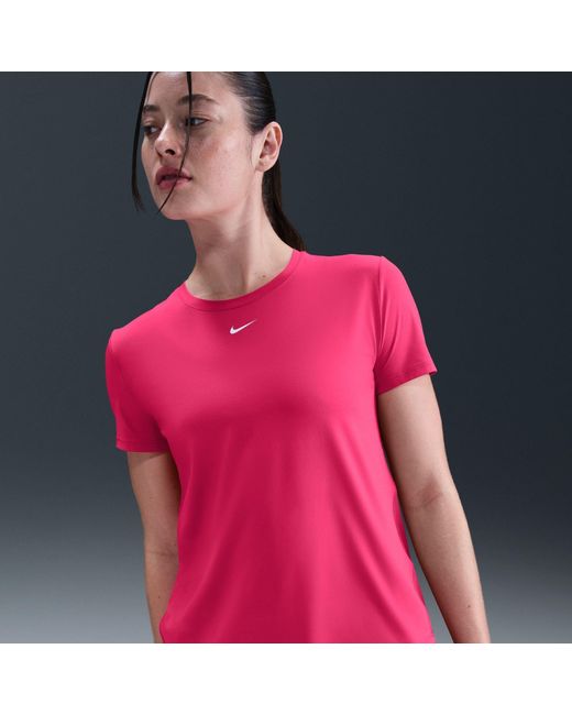 Nike Pink Dri-Fit One Standard Fit Short-Sleeve Top