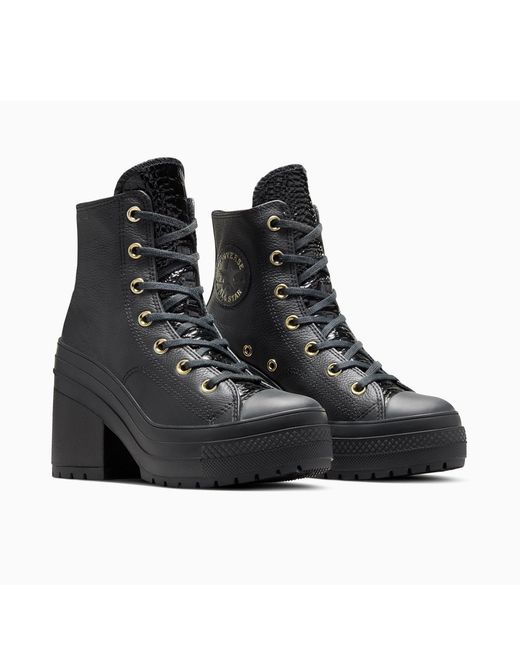 Converse Black Adults Chuck 70 De Luxe Heel Platform Ankle Heeled Boots