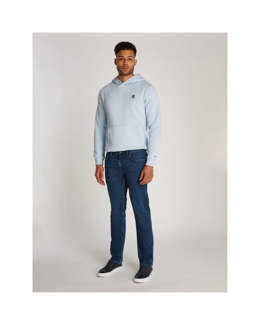 Tommy Hilfiger Blue Denton Whiskered Straight Leg Jeans for men