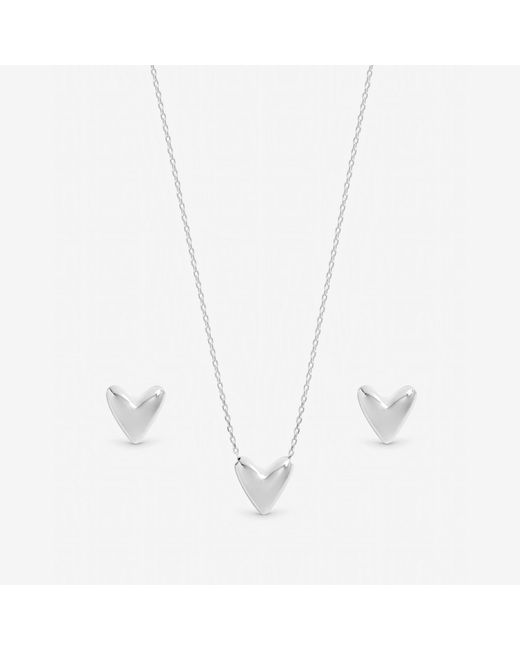 Inicio Blue Sterling Plated Puff Heart Set