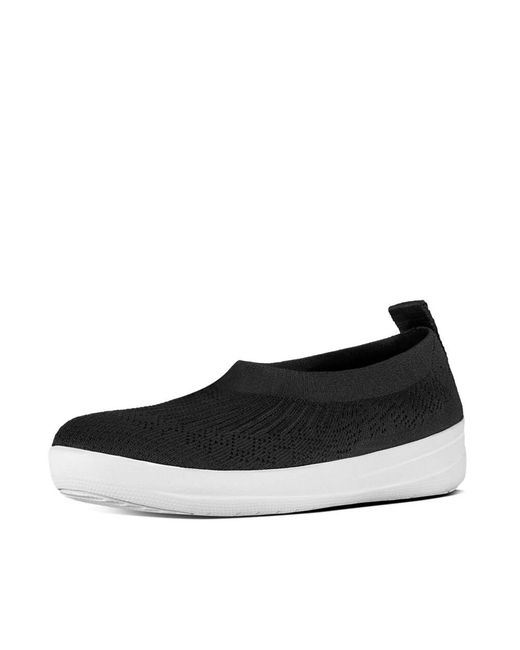 Fitflop Black Fit Flop Uberknit Slip On Ballet Pumps