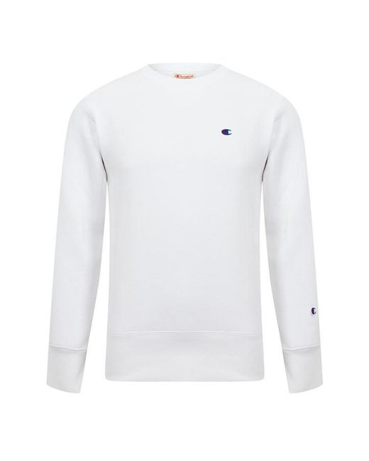 Champion White Reverse Weave Logo Sweatshirt for men