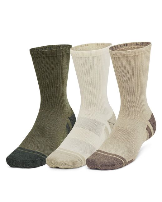 Under Armour Green Ua Performance Tech 3-Pack Crew Socks