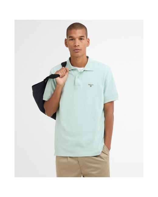 Barbour Blue Short Sleeve Polo Shirt for men