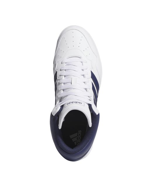 Adidas White Hoops 4.0 Mid Shoes for men