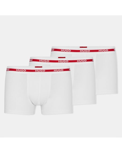 HUGO White 3-Pack Organic Trunks for men