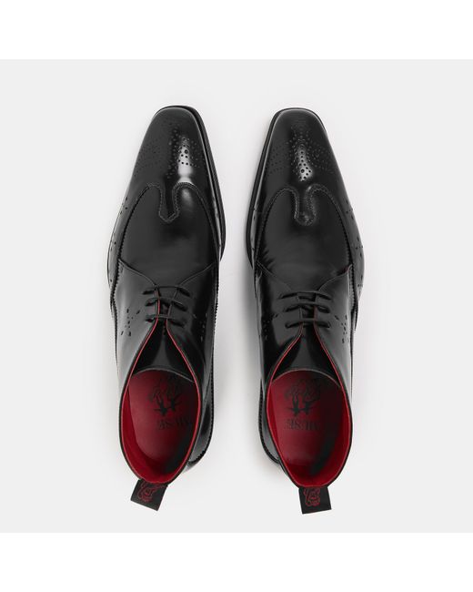 Jeffery West Black Slim Fit Chukka Boots for men