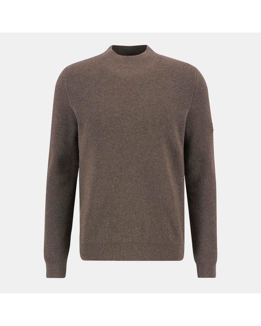 Barbour Brown Crawley Crew Neck Jumper for men