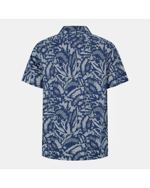 Barbour Blue B.Intense Kew All Over Print Short Sleeve Shirt for men