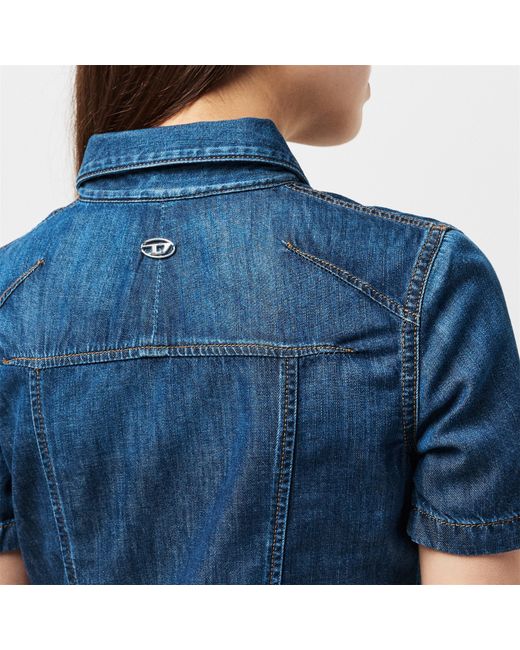 DIESEL Blue Short Sleeve Dress Shirt