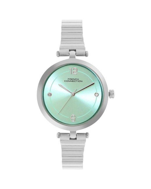 French Connection Green Case Round Shape Strap Quartz Watch