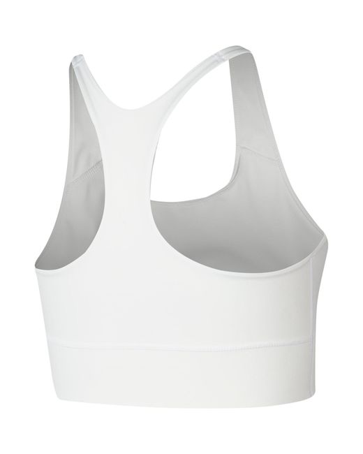 Nike White Swoosh Medium-Support 1-Piece Pad Sports Bra