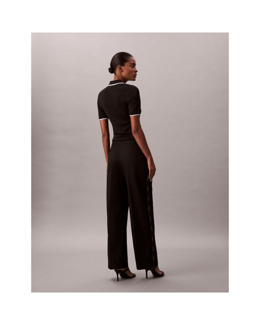 Calvin Klein Black Wide Leg Trousers