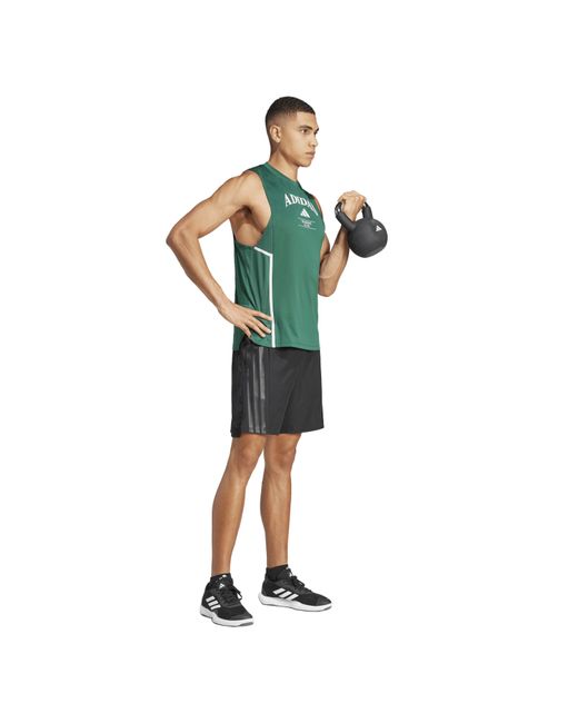 Adidas Green D4T Heri Performance Gym Vest for men