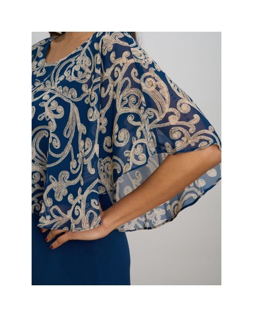 Gina Bacconi Blue Gracie Chiffon Overlay Dress