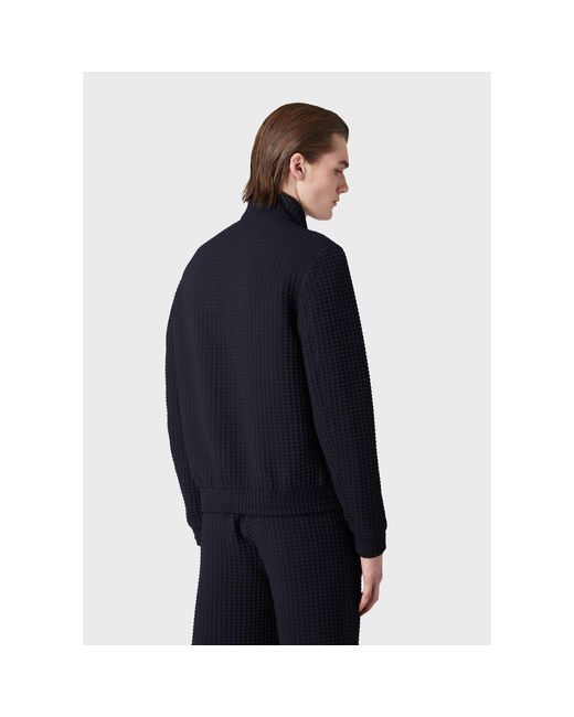 Emporio Armani Blue Bomber Jacket for men