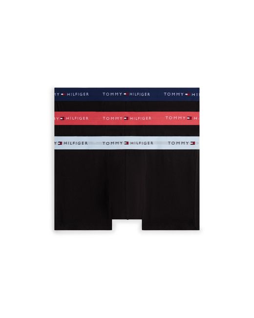 Tommy Hilfiger Black 3-Pack Logo Waistband Trunks for men