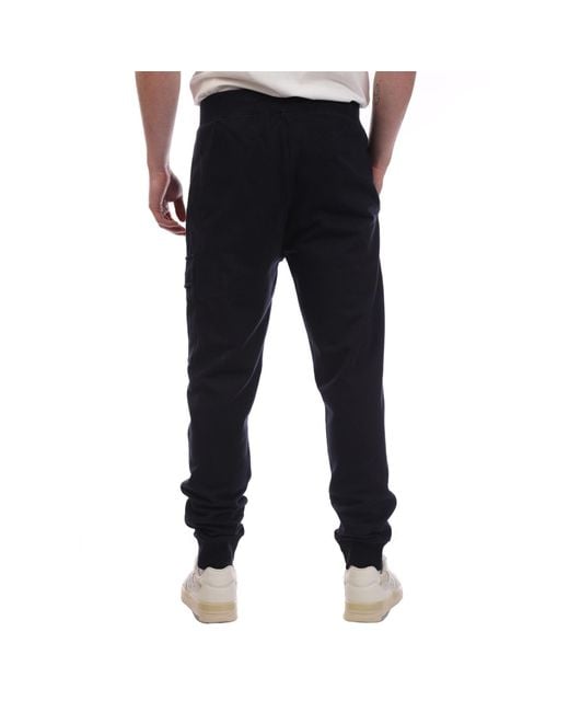 C P Company Black Light Fleece Lens Tracksuit Bottoms for men