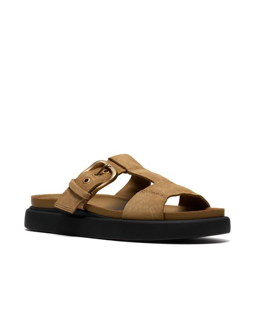 Clarks Brown Flat Mules