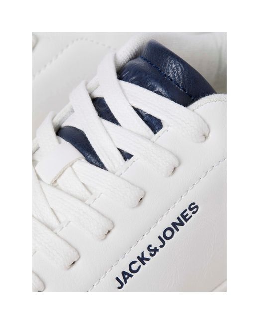 Jack & Jones White Bosley Pu Casual Low-Top Trainers for men