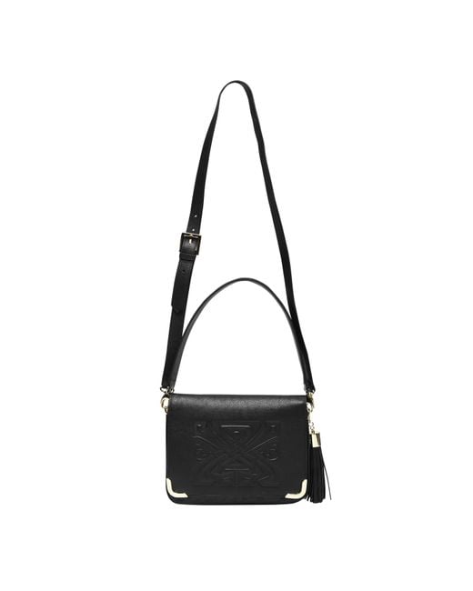 Biba Black Leather Gretal Cross Body Bag